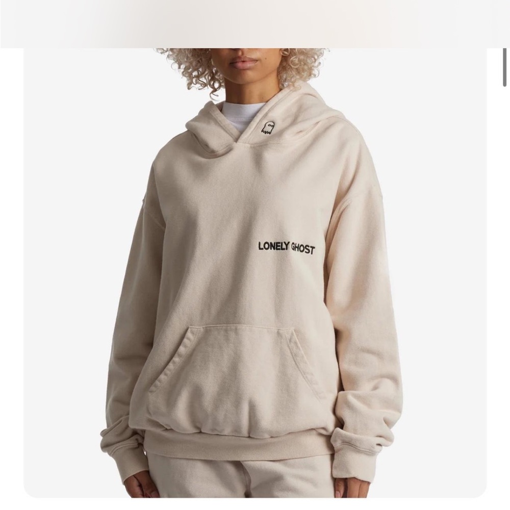 Lonely Ghost Beige Hoodie